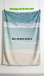 Burberry Beach Wave Print Flannel Sofa Throw Blanket B212